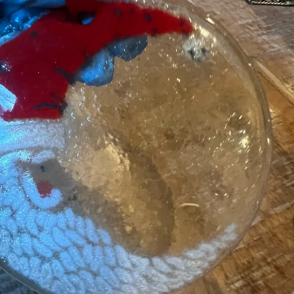 Santa Claus Glass Ornament with Red Ribbon